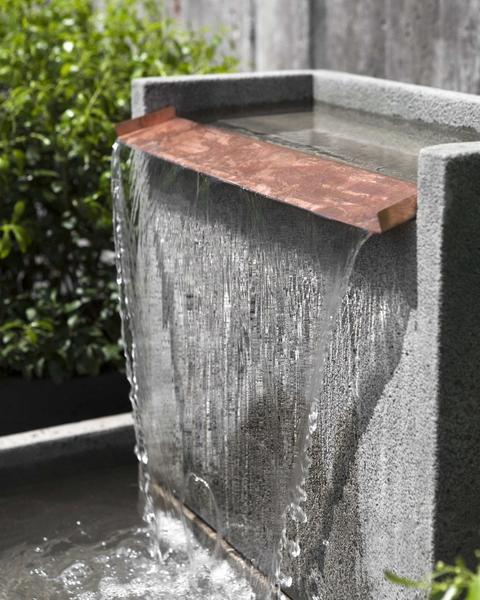 Falling Water II Modern Cast Stone Wall Fountain